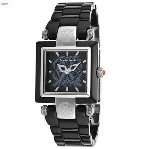 Christian Lacroix Black and Silver Square Watch